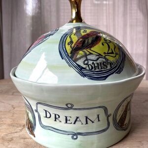Ruan Hoffman for Anthropologie DREAMBIRDS large lidded bowl